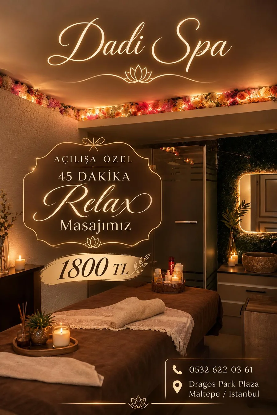 Dadı Spa açılışa özel 45 dakika Relax masajı kampanya görseli